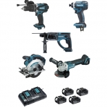 DLX5039PTJ ensemble de 5 machines Makita + 1 Makpac offert