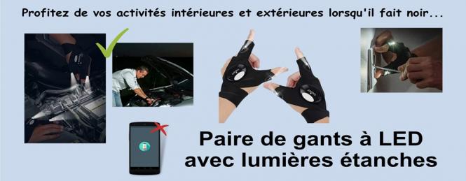 Gants à led