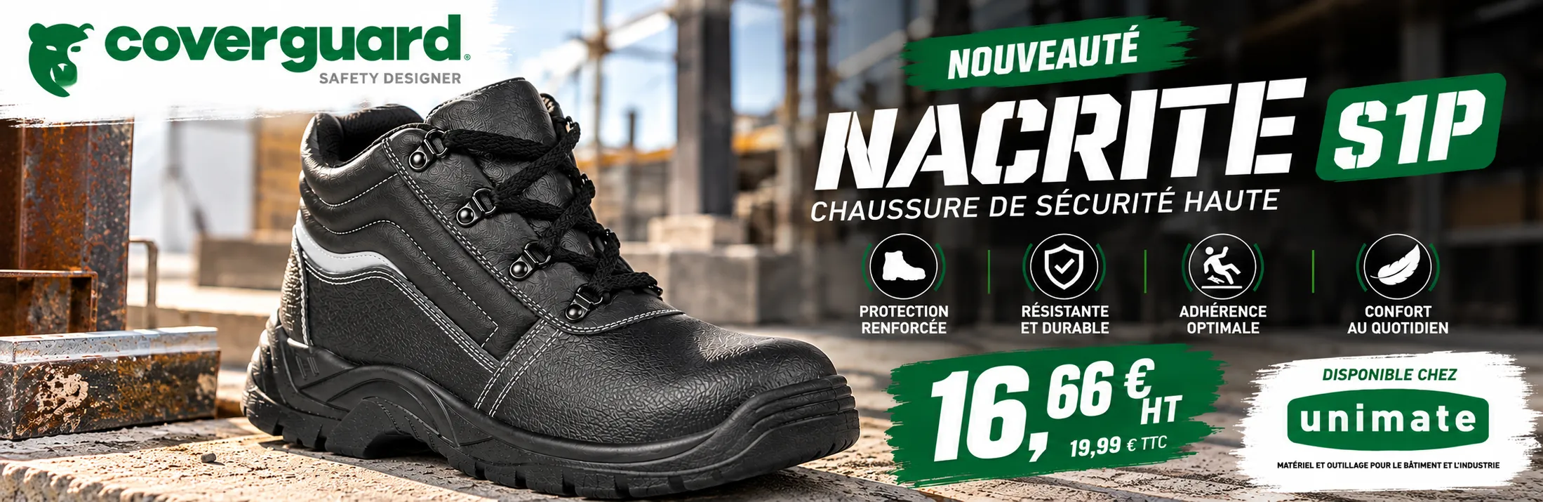 Chaussure de sécurité haute noire NACRITE S1P